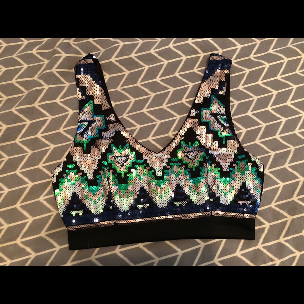 Sequined crop top